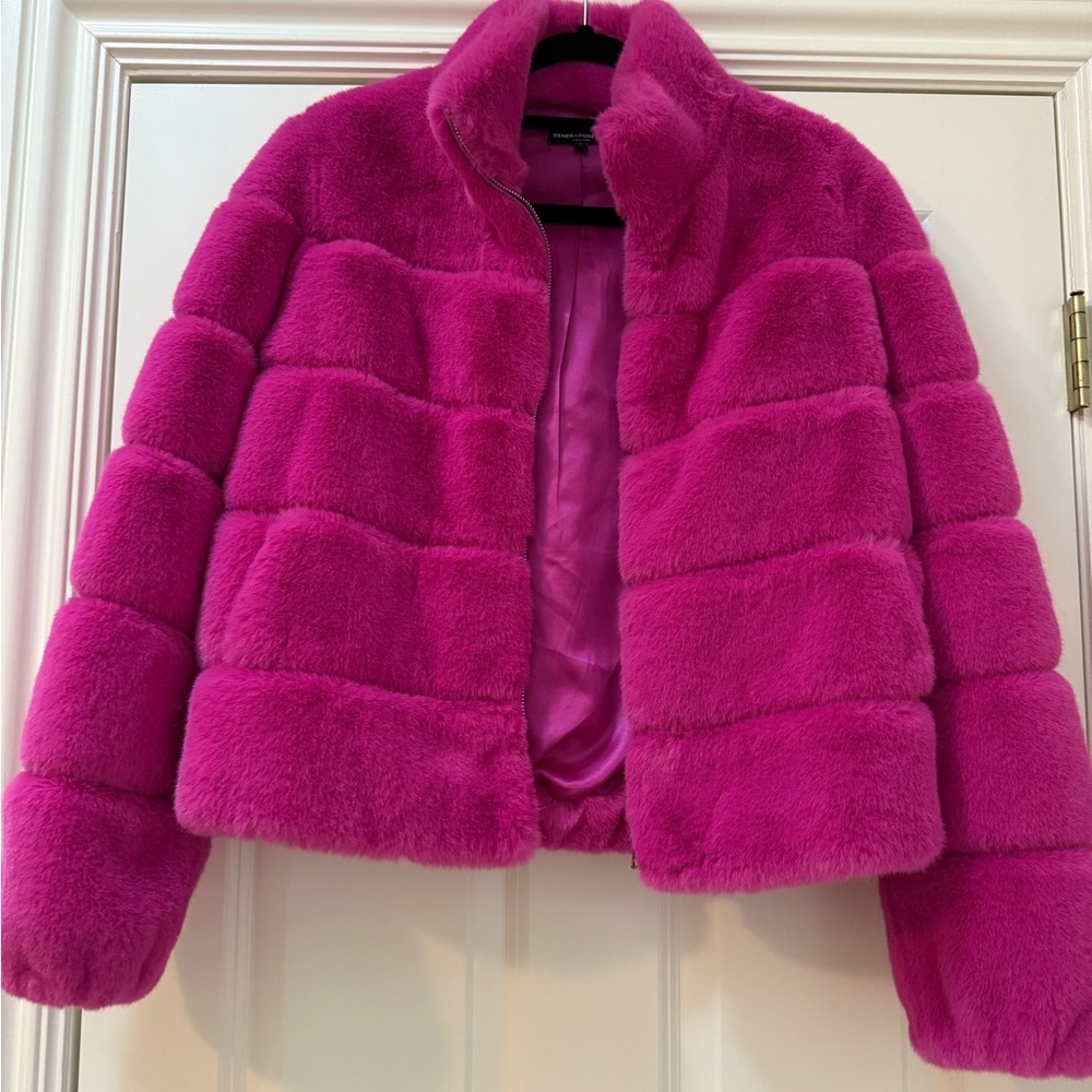 Generation Love Fuchsia Faux-Fur Teddy Jacket